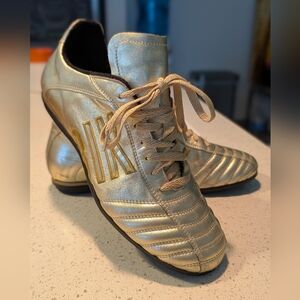 Dirk Bikkembergs Gold Leather RARE Women's Sneakers Size: 40 (9.5)